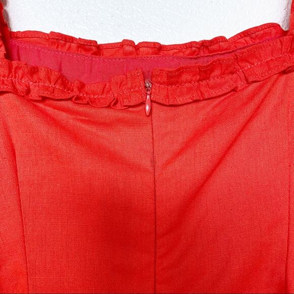 Newbury Kustom Button Front Ruffle Strap Dress Size Large - Picture 10 of 14